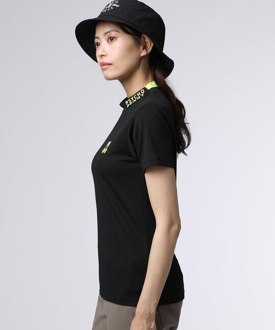 [GOLF][WOMEN]ラバーロゴ 半袖モックネックTシャツ