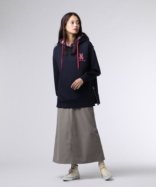 [WOMEN]ダブルフェイス サイドジップパーカ