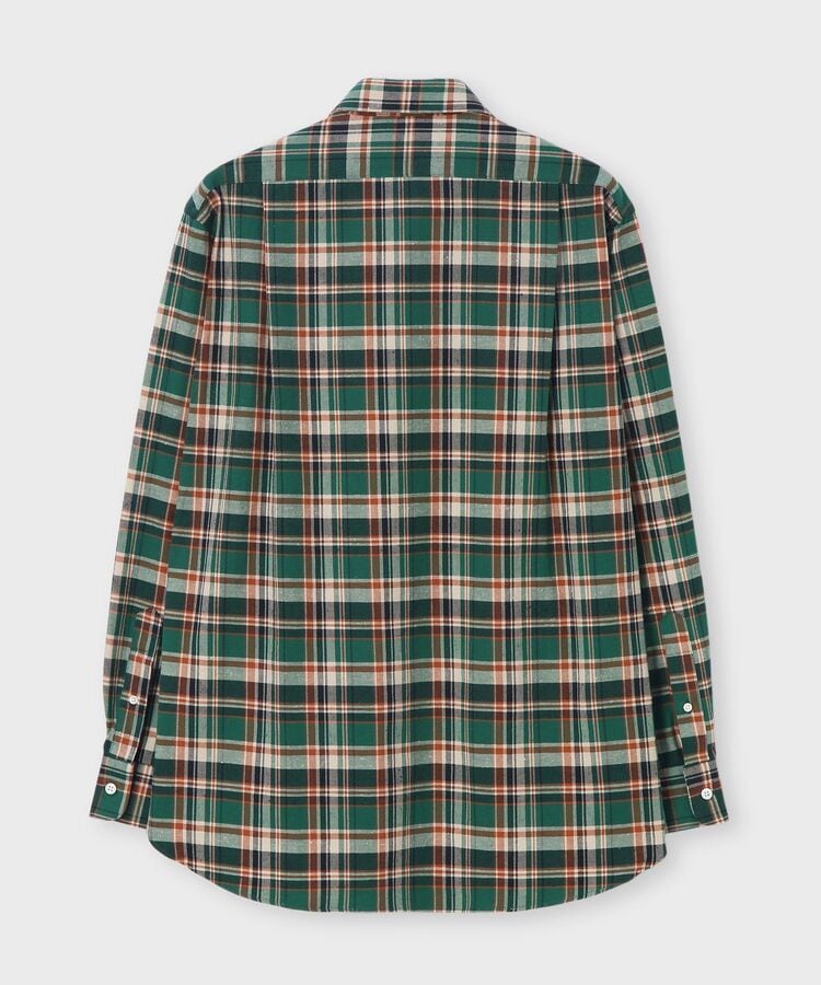 極美品　スピックアンドスパン　TRツイルチェックシャツ　グリーン 極美品 スピックアンドスパン TRツイルチェックシャツ グリーン TR