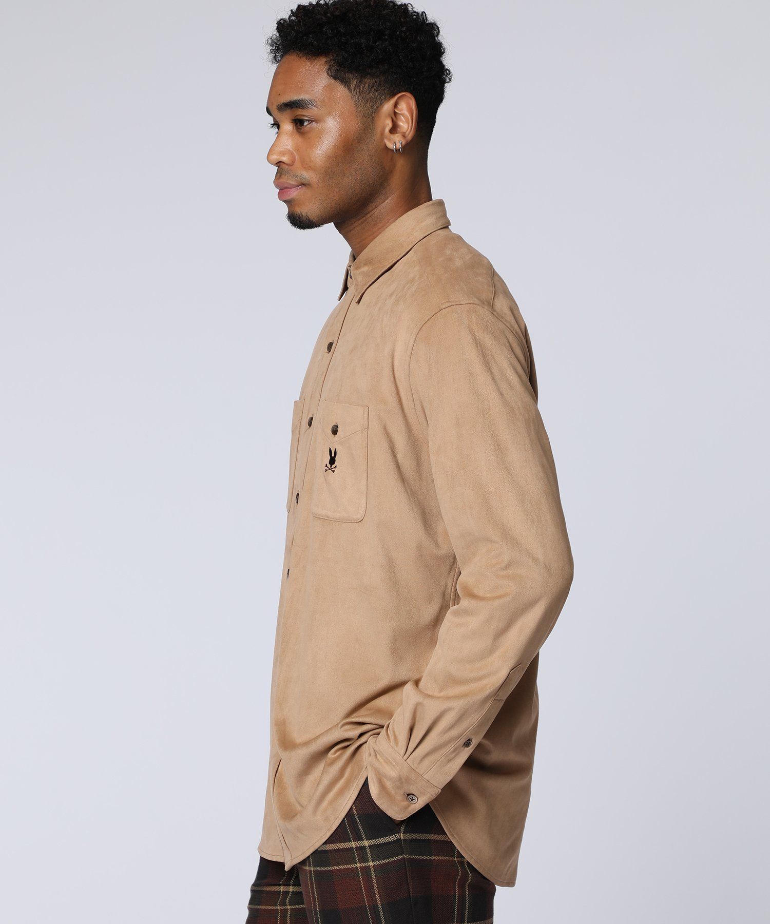 美品　BRIEFING ベージュ Lサイズ シャツ トナカイスウェード カジュアルシャツ｜Psycho Bunny｜サイコバニー