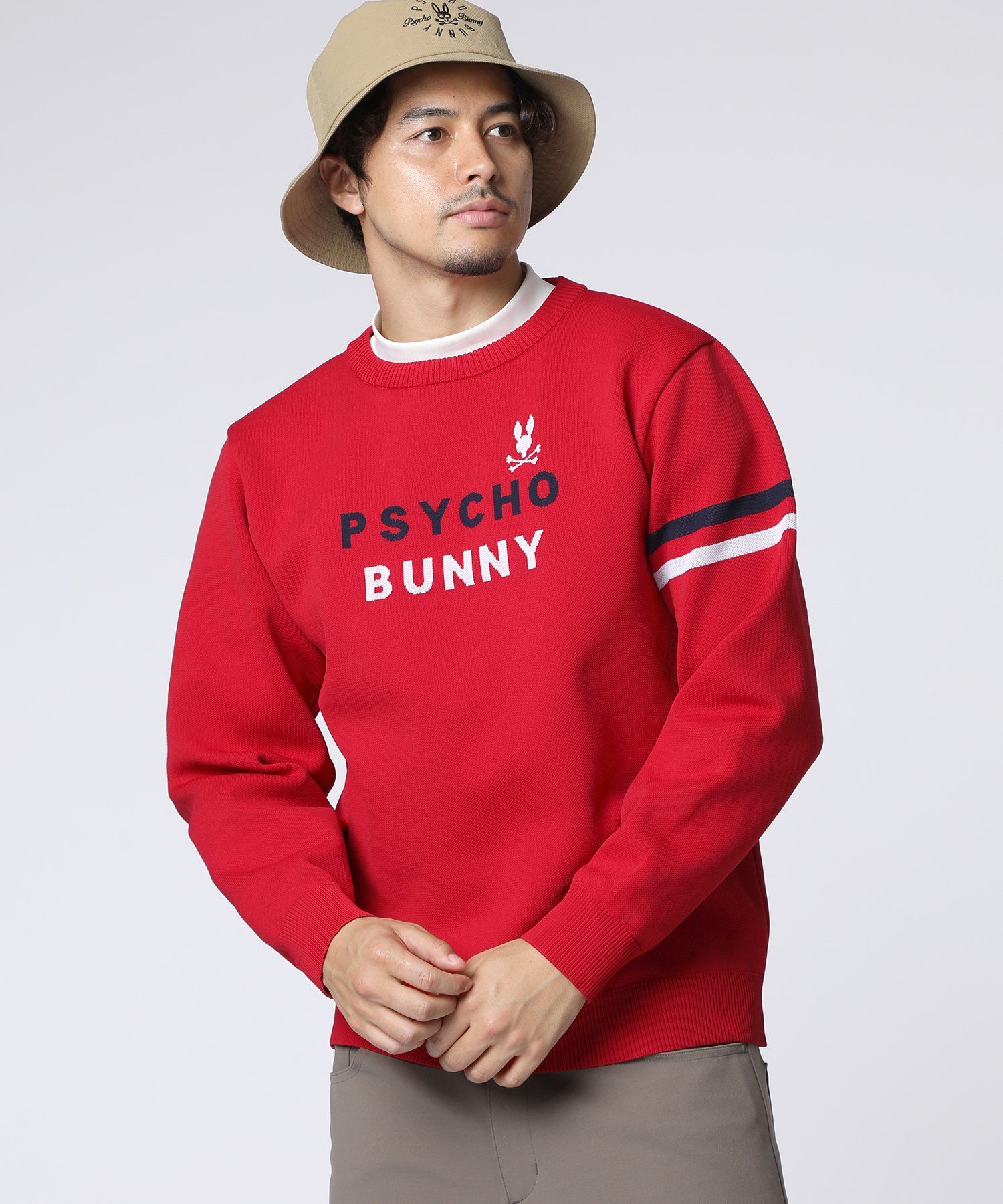 ✩.*もこ♡　1207 GOLF]トリコロール ジャガードニット｜Psycho Bunny｜サイコ