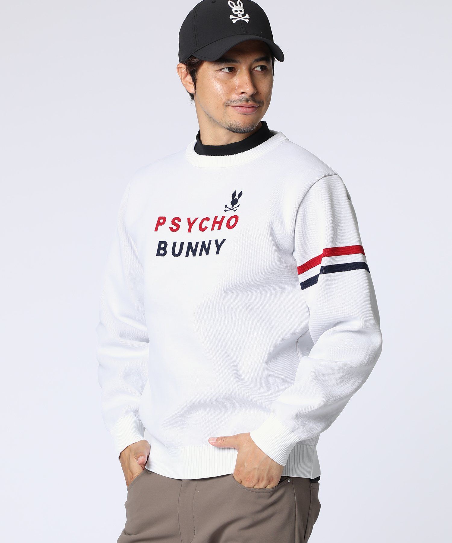 ✩.*もこ♡　1207 GOLF]トリコロール ジャガードニット｜Psycho Bunny｜サイコ
