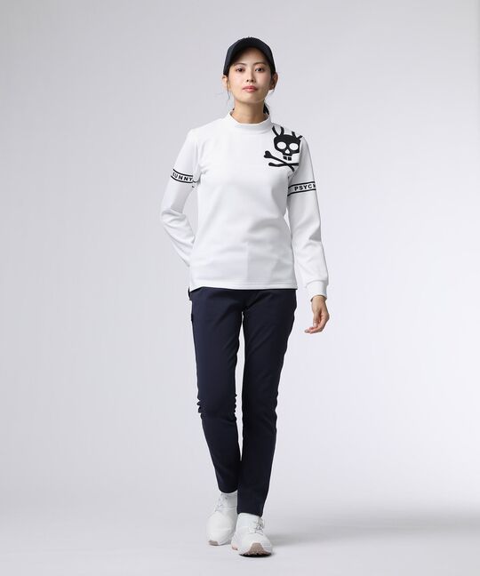 [GOLF][WOMEN]ラインスリーブロゴ モックネックＴシャツ