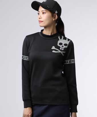 [GOLF][WOMEN]ラインスリーブロゴ　 モックネックＴシャツ