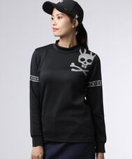[GOLF][WOMEN]ラインスリーブロゴ モックネックＴシャツ