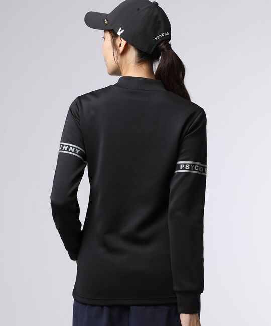 [GOLF][WOMEN]ラインスリーブロゴ モックネックＴシャツ