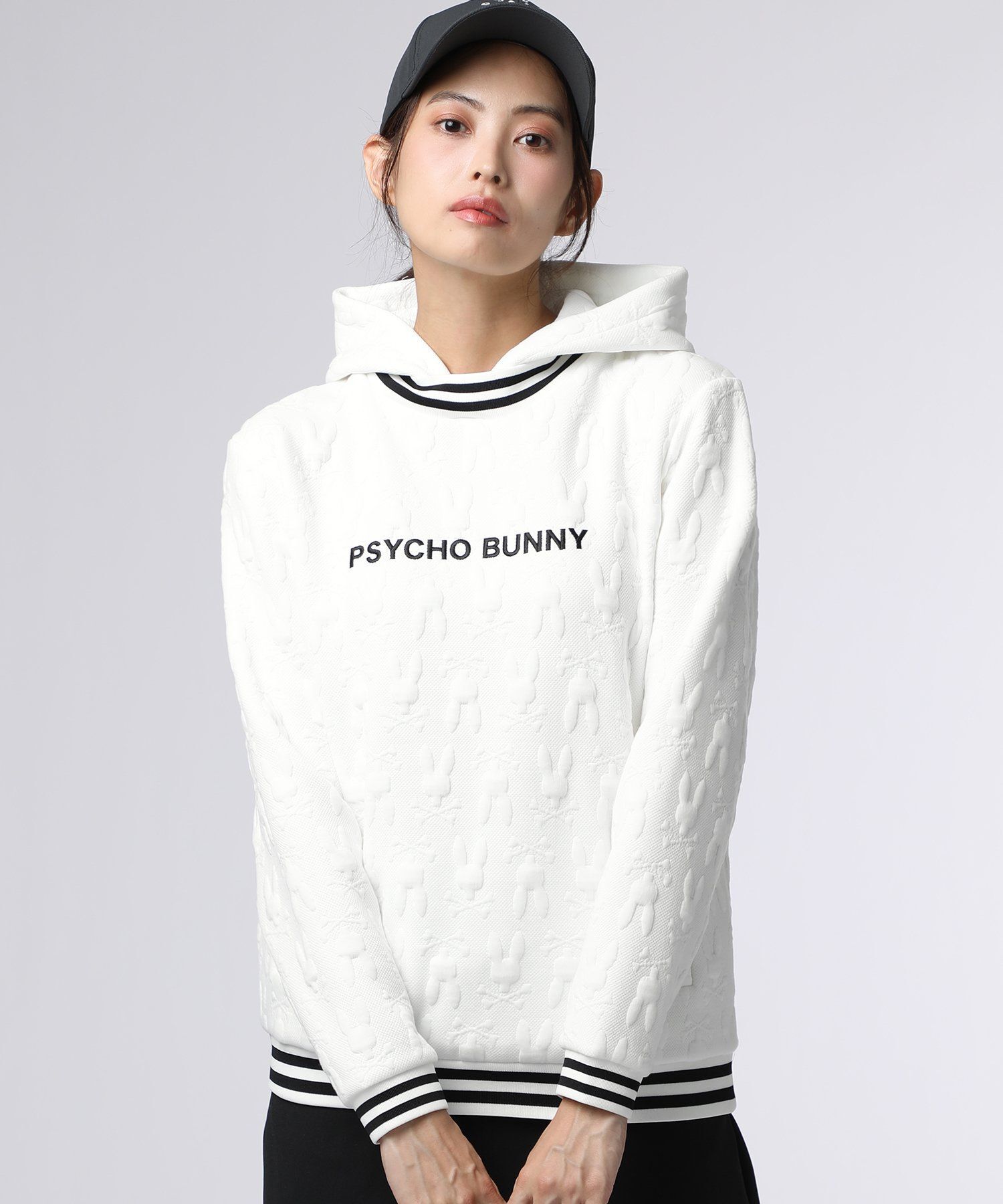 GOLF][WOMEN]膨れジャガードバニーロゴスウェットパーカ｜Psycho Bunny
