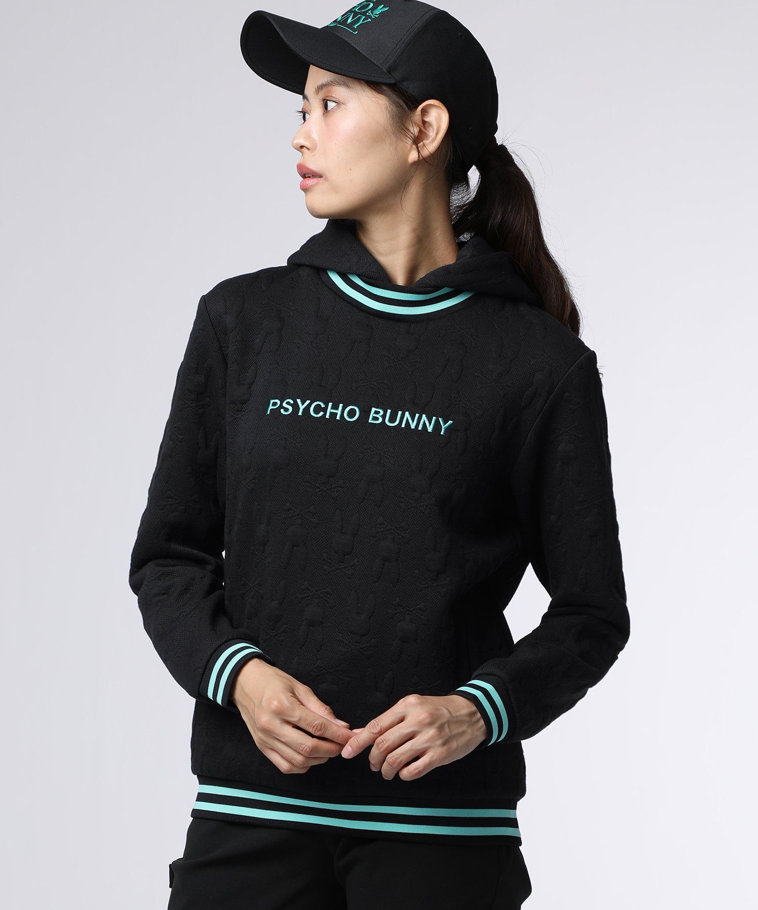 GOLF][WOMEN]膨れジャガードバニーロゴスウェットパーカ｜Psycho Bunny