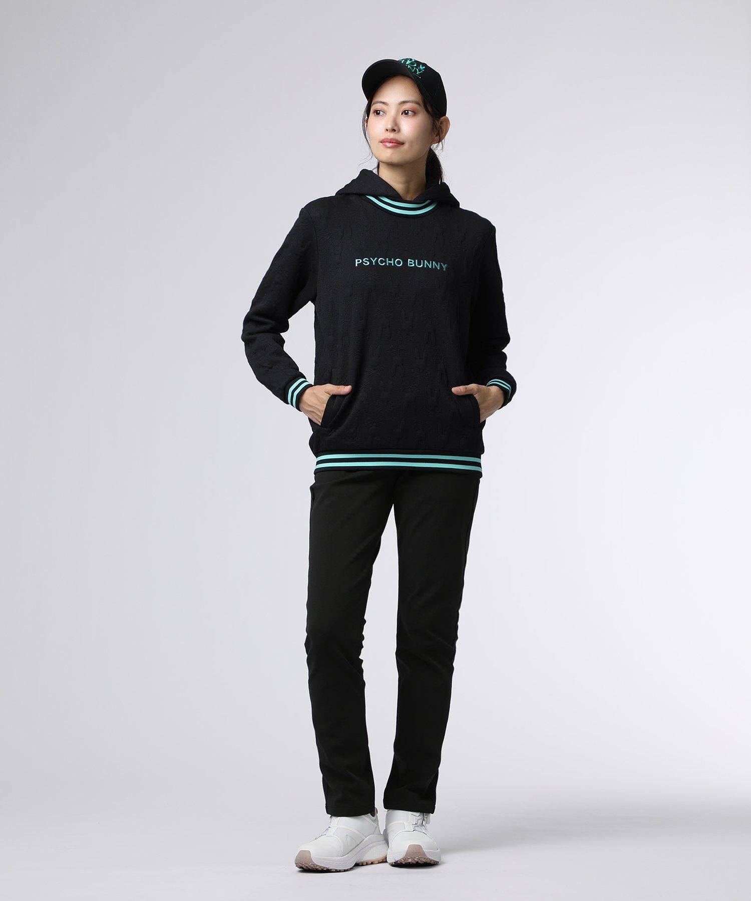 GOLF][WOMEN]膨れジャガードバニーロゴスウェットパーカ｜Psycho Bunny
