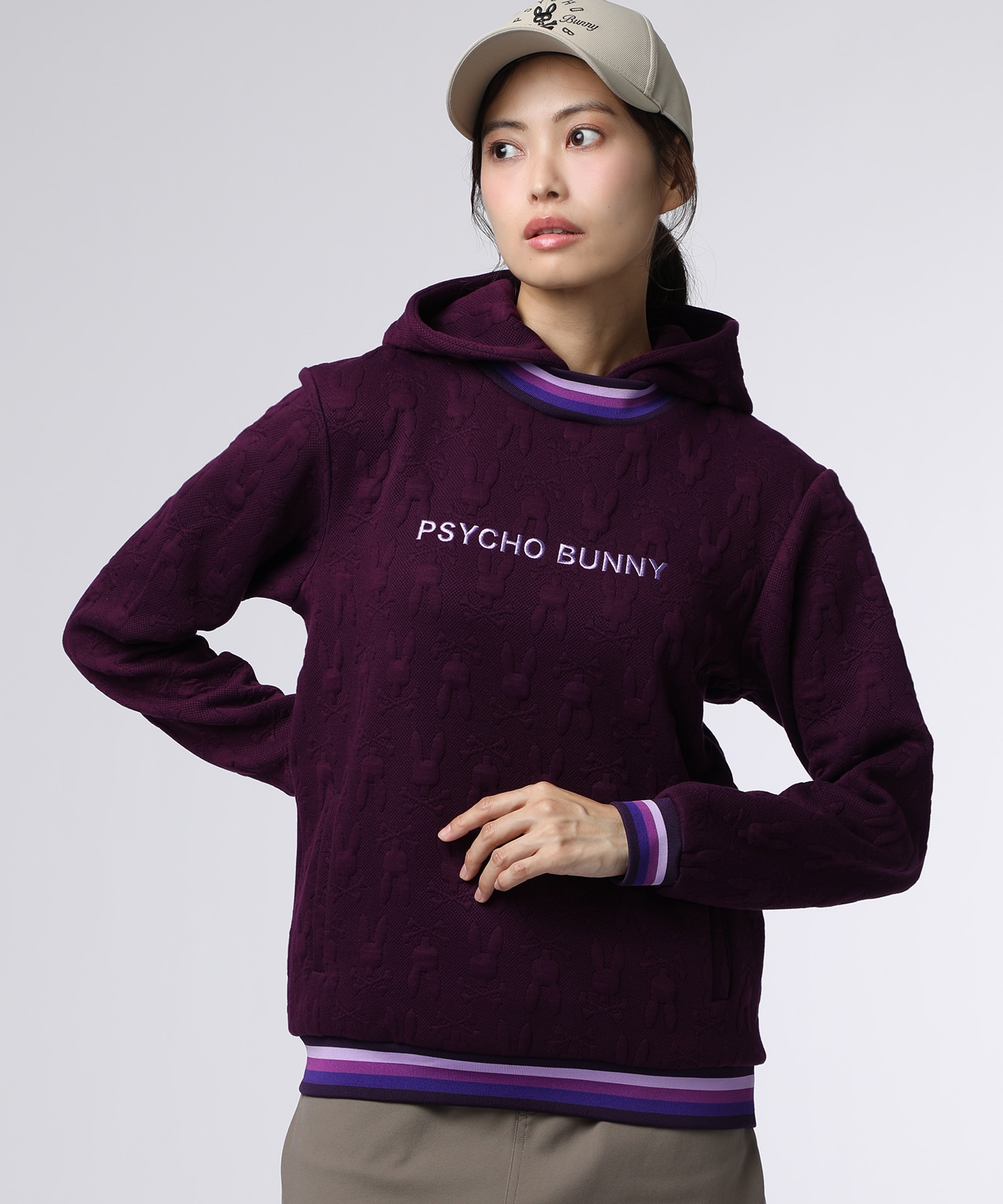 GOLF][WOMEN]膨れジャガードバニーロゴスウェットパーカ｜Psycho Bunny
