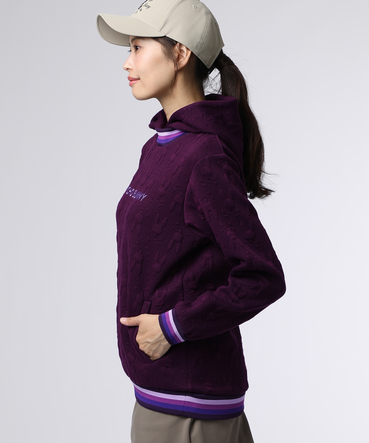 GOLF][WOMEN]膨れジャガードバニーロゴスウェットパーカ｜Psycho Bunny