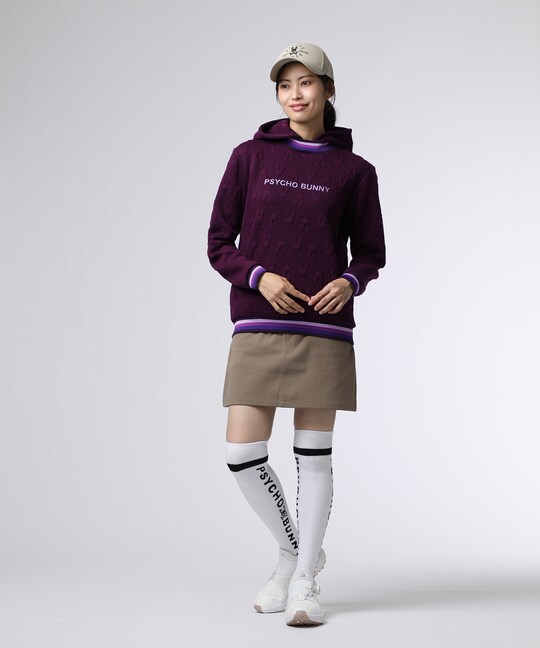 [GOLF][WOMEN]膨れジャガードバニーロゴスウェットパーカ