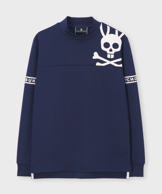 [GOLF]ラインスリーブロゴ モックネックＴシャツ