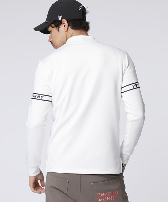 [GOLF]ラインスリーブロゴ モックネックＴシャツ