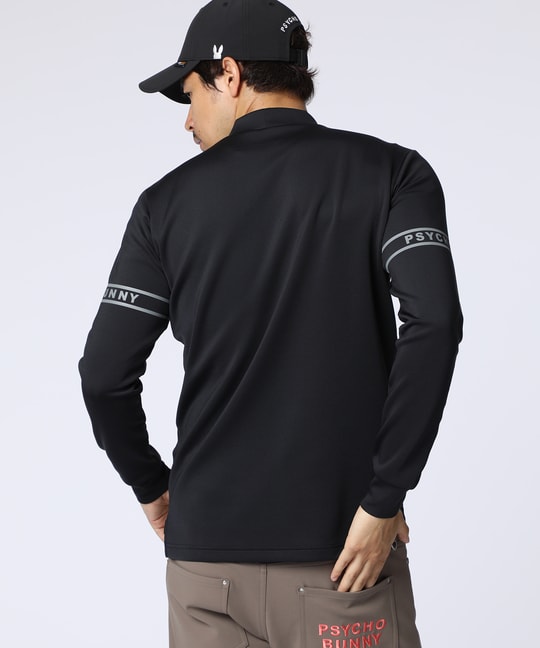 [GOLF]ラインスリーブロゴ モックネックＴシャツ