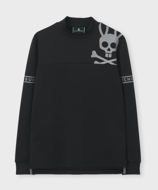 [GOLF]ラインスリーブロゴ モックネックＴシャツ