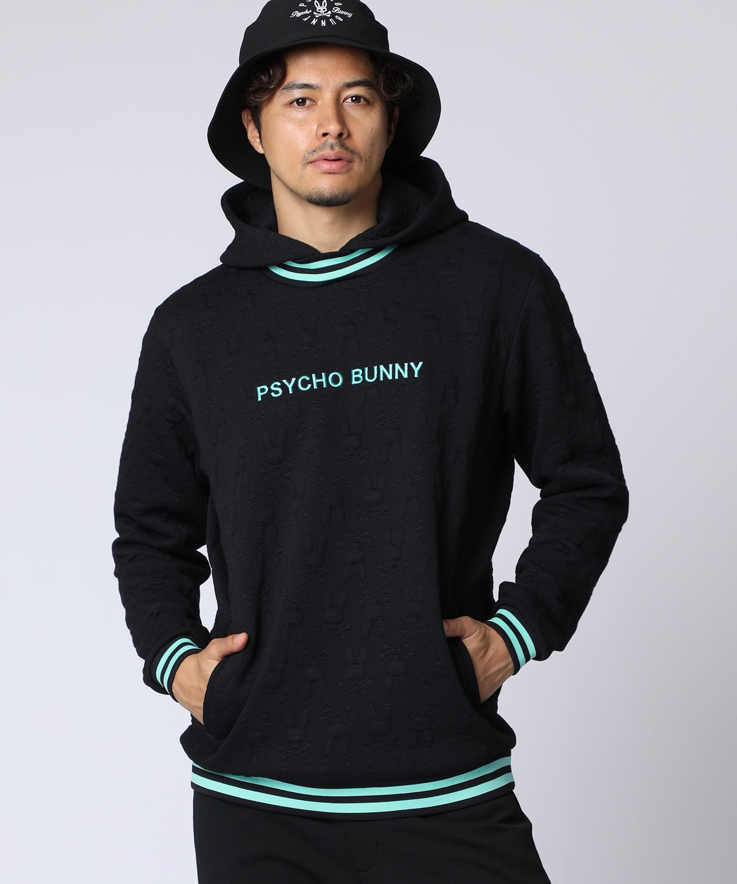 GOLF]膨れジャガードバニーロゴスウェットパーカ｜Psycho Bunny