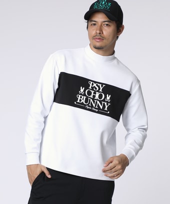 [GOLF]モダングラフィック 　バイカラーモックネックTシャツ