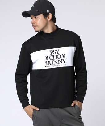 [GOLF]モダングラフィック 　バイカラーモックネックTシャツ