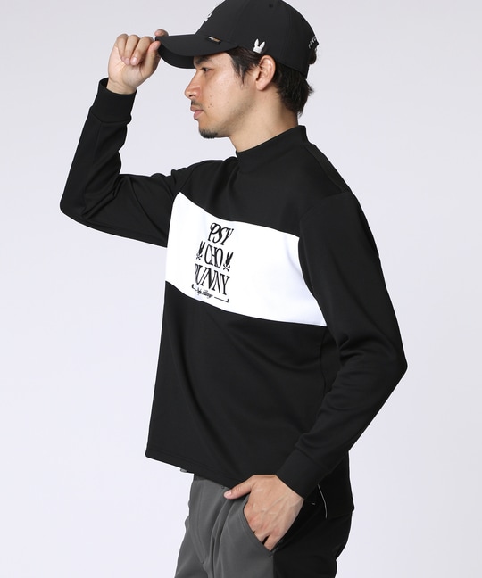 [GOLF]モダングラフィック バイカラーモックネックTシャツ