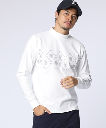 [GOLF]ゴルフモチーフロゴ　モックネックＴシャツ