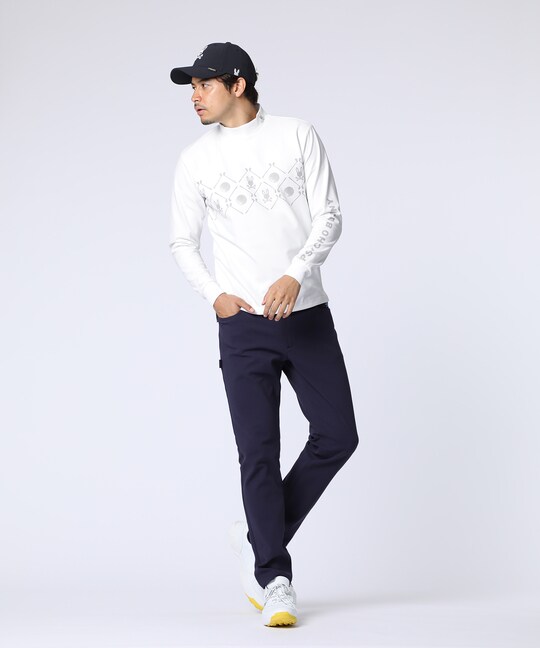 [GOLF]ゴルフモチーフロゴモックネックＴシャツ
