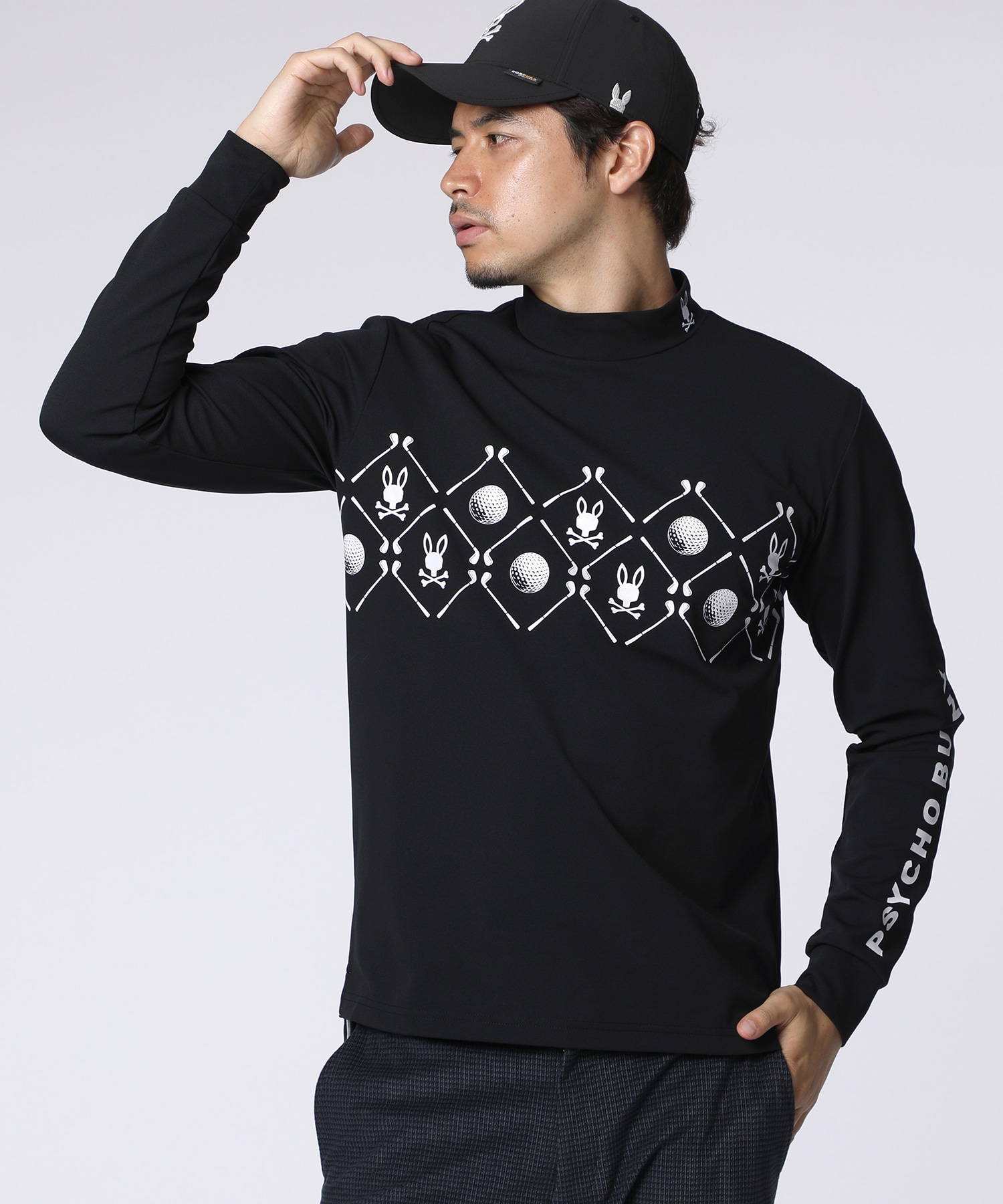 GOLF]ゴルフモチーフロゴモックネックTシャツ｜Psycho Bunny｜サイコ
