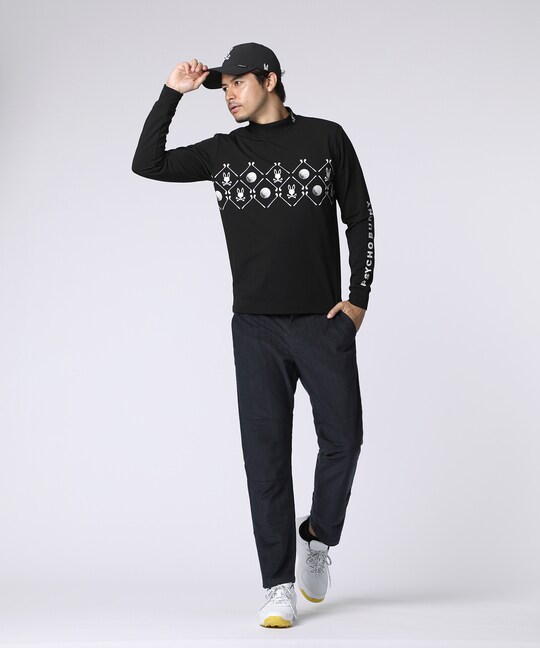 [GOLF]ゴルフモチーフロゴモックネックＴシャツ