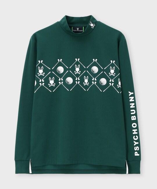 [GOLF]ゴルフモチーフロゴモックネックＴシャツ