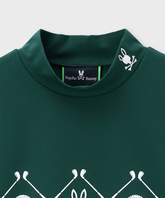 [GOLF]ゴルフモチーフロゴモックネックＴシャツ