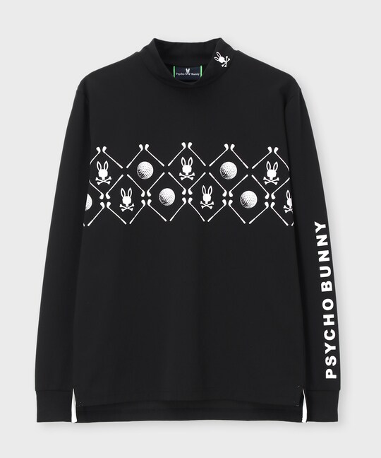 [GOLF]ゴルフモチーフロゴモックネックＴシャツ