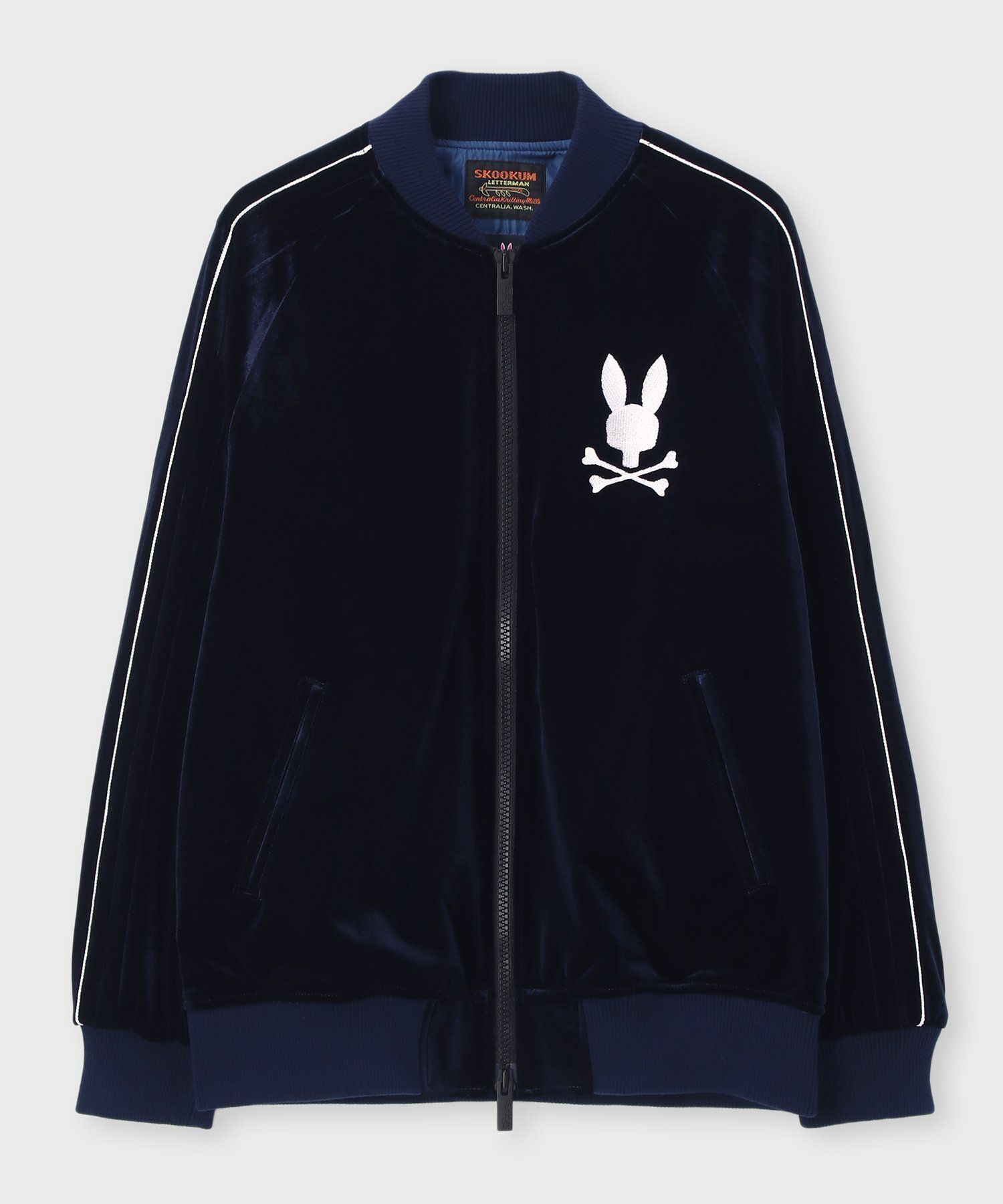 Psycho Bunny × SKOOKUM スカジャン　ブルー　Mサイズ Psycho Bunny × SKOOKUM スカジャンブルーMサイズ