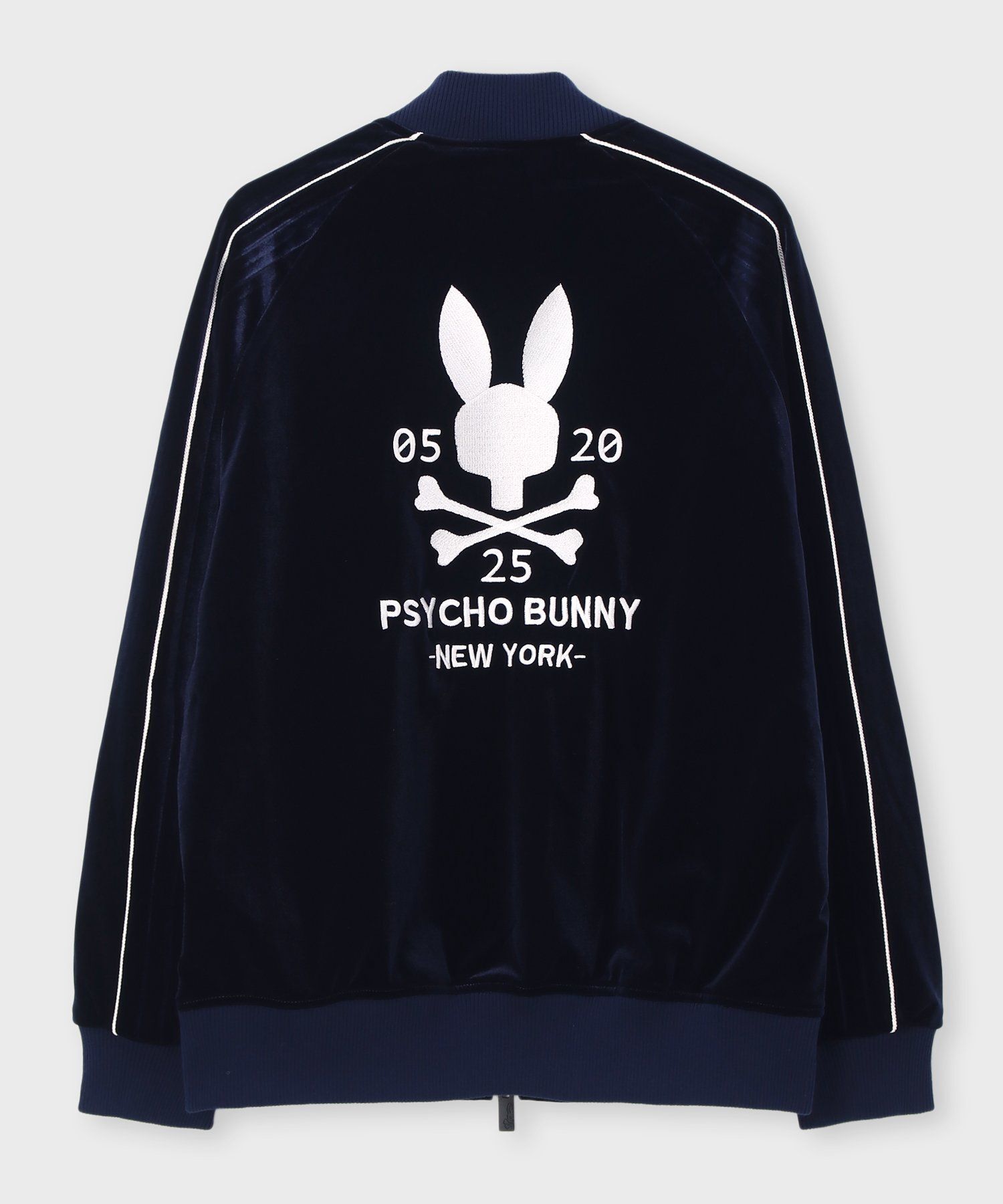 Psycho Bunny × SKOOKUM スカジャン　ブルー　Mサイズ Psycho Bunny × SKOOKUM スカジャン ブルー Mサイズ