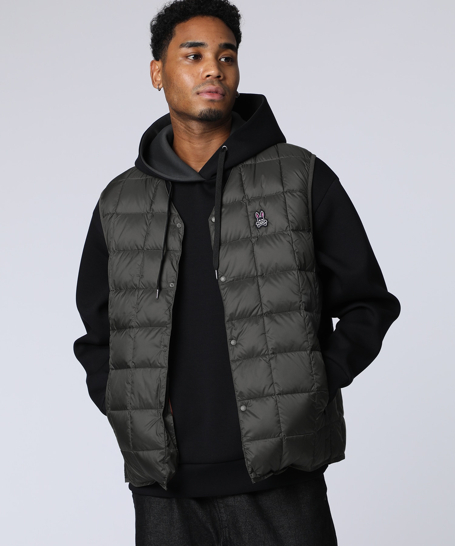 UABONI*Paris*ダウンベスト*ユアボニ肉厚 防寒 総柄 トレンド2XL 上質EU製＆定価8万◇UABONI*Paris*ダウンベスト*ユアボニ*パリ発