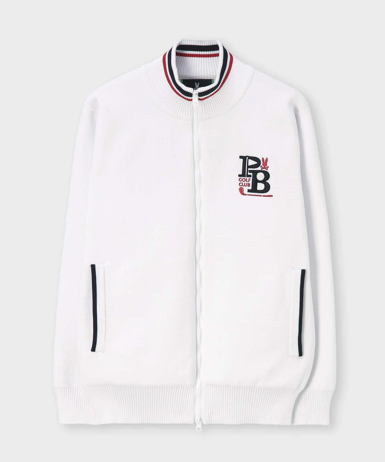GOLF]ゴルフクラブ フルジップニットカーディガン｜Psycho Bunny