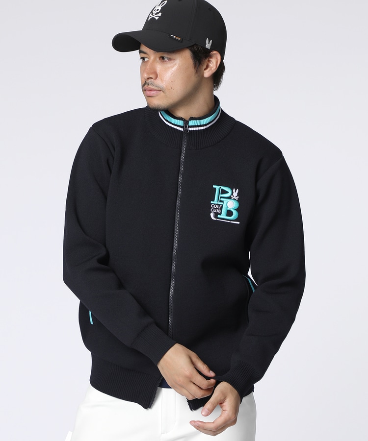 GOLF]ゴルフクラブ フルジップニットカーディガン｜Psycho Bunny