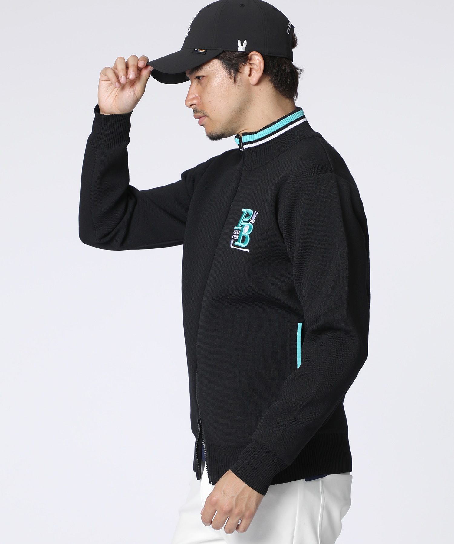 GOLF]ゴルフクラブ フルジップニットカーディガン｜Psycho Bunny