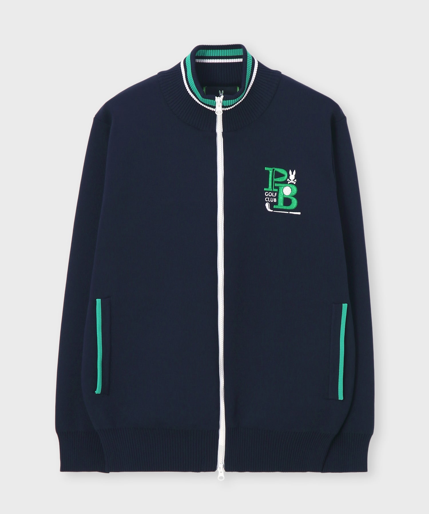 GOLF]ゴルフクラブ フルジップニットカーディガン｜Psycho Bunny