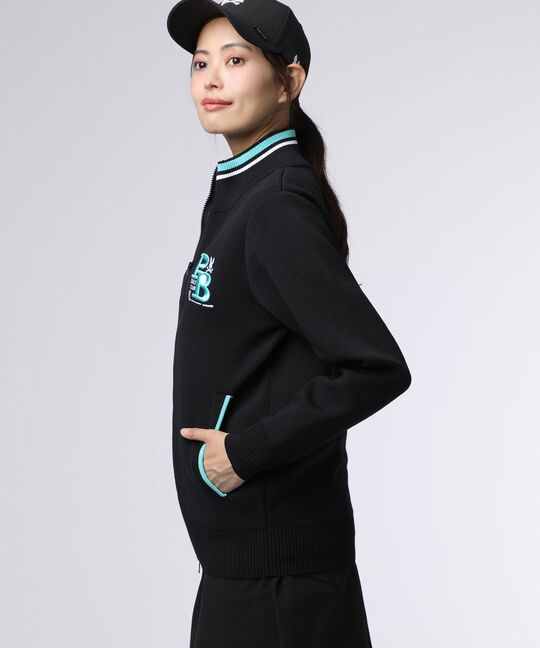 [GOLF][WOMEN]ゴルフクラブ フルジップニットカーディガン