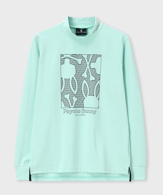 [GOLF]オリジナル総柄アートワーク モックネックＴシャツ