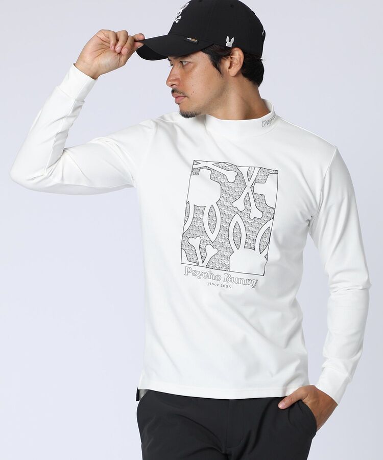 GOLF]オリジナル総柄アートワーク モックネックTシャツ｜Psycho Bunny