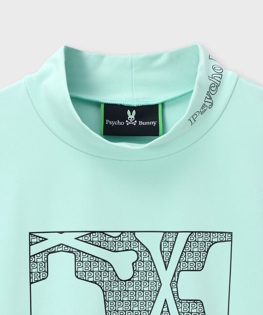 [GOLF]オリジナル総柄アートワーク モックネックＴシャツ