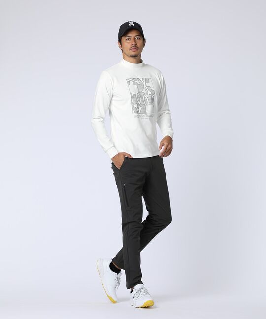 [GOLF]オリジナル総柄アートワーク モックネックＴシャツ
