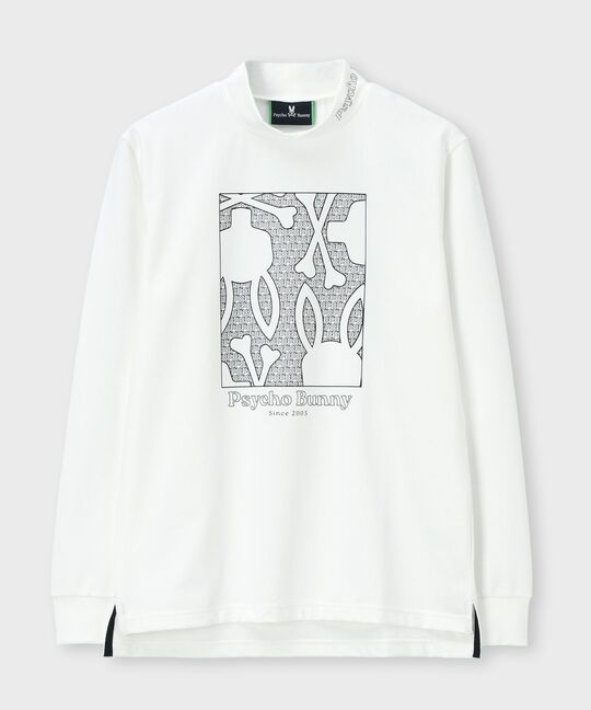 [GOLF]オリジナル総柄アートワーク モックネックＴシャツ