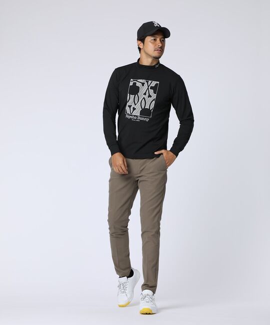 [GOLF]オリジナル総柄アートワーク モックネックＴシャツ
