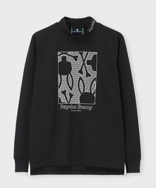 [GOLF]オリジナル総柄アートワーク モックネックＴシャツ