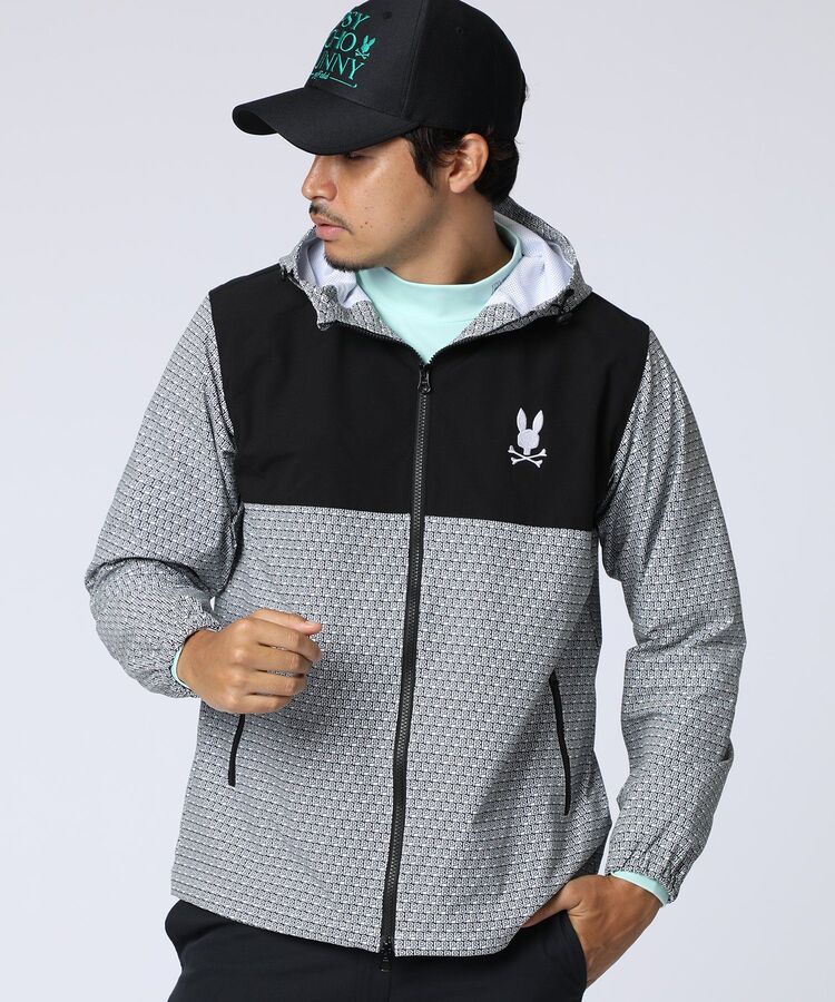 GOLF]オリジナル総柄切替 ダブルジップフードブルゾン｜Psycho Bunny