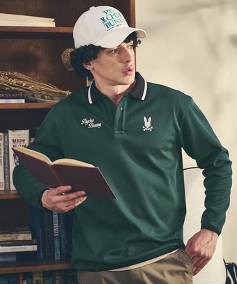 [GOLF]モダングラフィック 　ロングスリーブポロシャツ