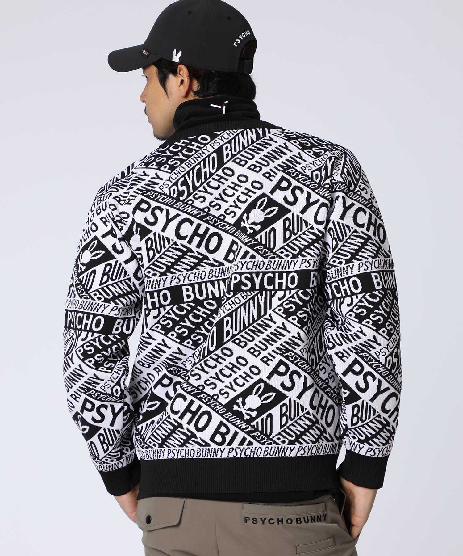 GOLF]総柄フォントロゴオリジナルジャガードニット｜Psycho Bunny