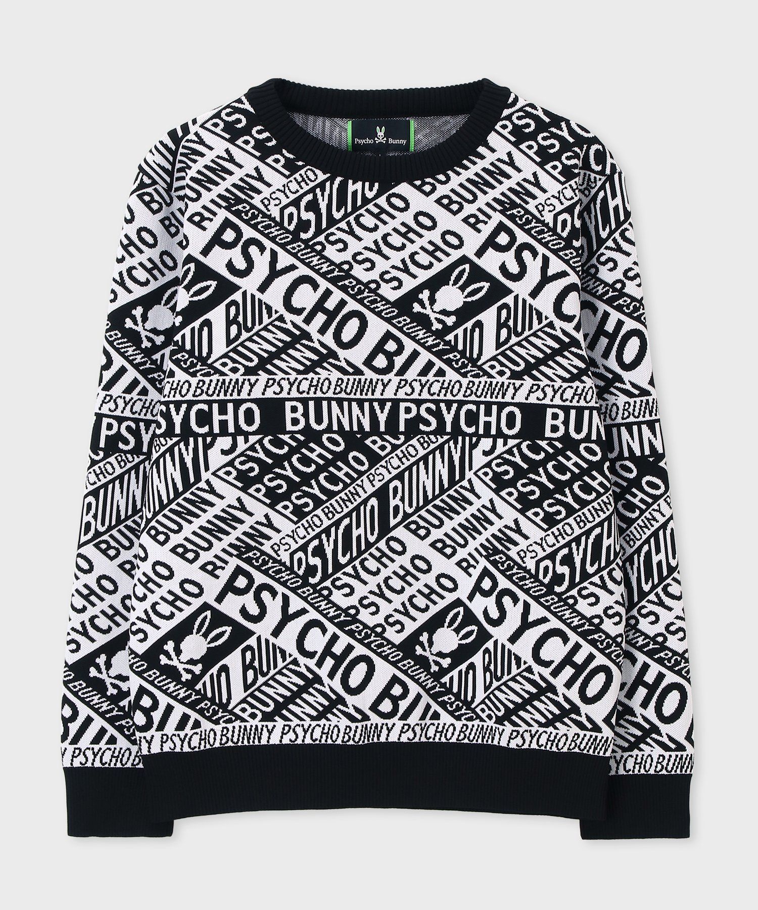 GOLF]総柄フォントロゴオリジナルジャガードニット｜Psycho Bunny